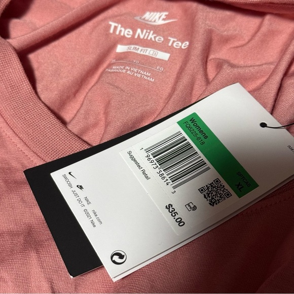 Nike Pink Slim Fit Tee XL Women’s Casual Short Sleeve Shirt NWT - Picture 5 of 7
